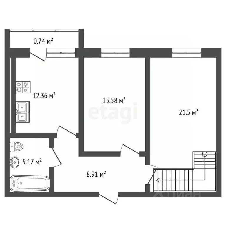 3-к кв. Калининградская область, Гурьевск Фабричная ул., 4А (128.0 м) - Фото 2