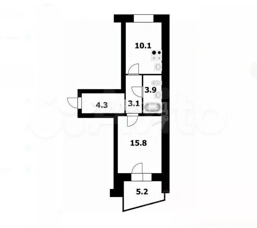 1-к. квартира, 38 м, 9/10 эт. - Фото 0