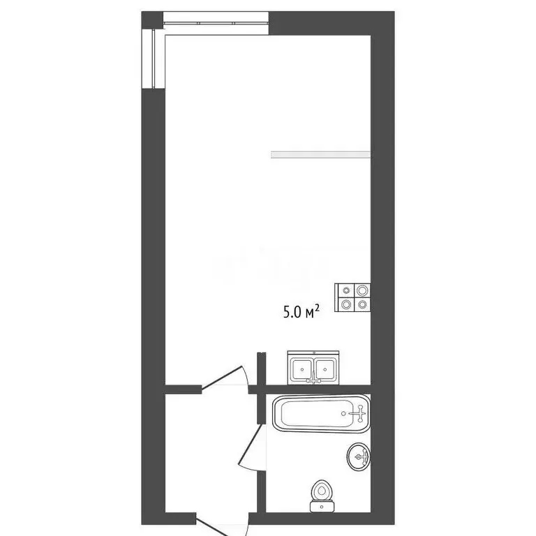 Квартира-студия: Кемерово, Ленинградский проспект, 46 (27.1 м) - Фото 1