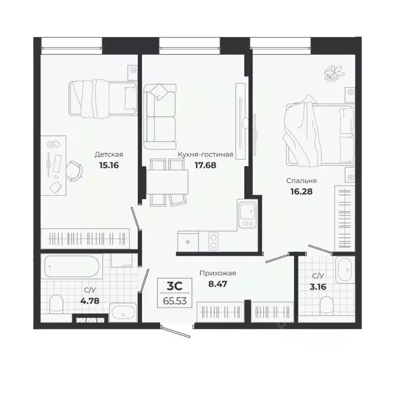 3-к кв. Новосибирская область, Новосибирск Лесоперевалка мкр, Ясный ... - Фото 0