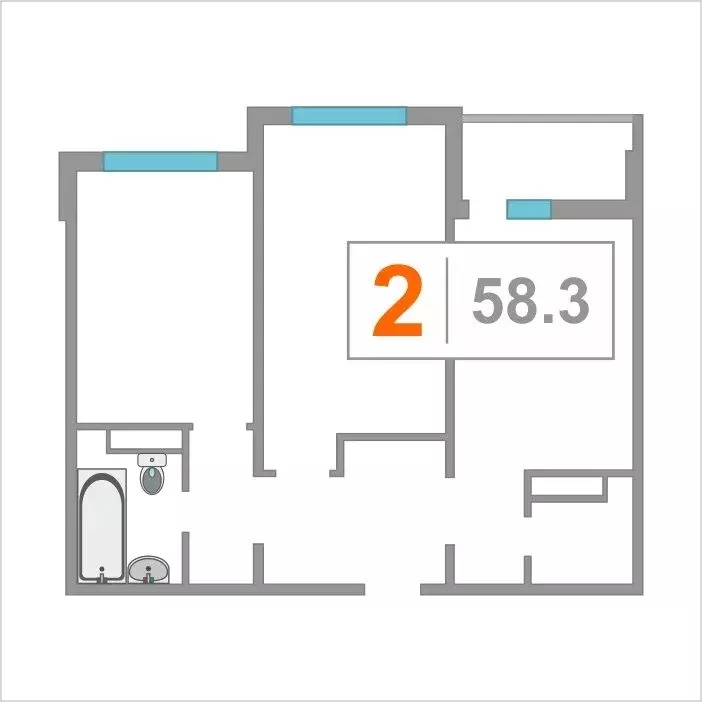 2-комнатная квартира: Тюмень, микрорайон Антипино, улица Будённого, ... - Фото 2