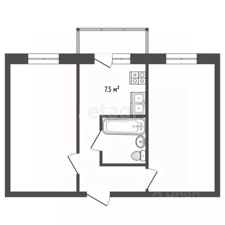 2-к кв. Мордовия, Саранск ул. Ульянова, 85 (44.6 м) - Фото 2