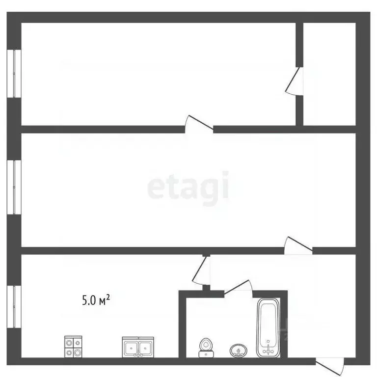2-к кв. Крым, Белогорский район, Зуя пгт ул. Парковая, 4 (44.4 м) - Фото 2