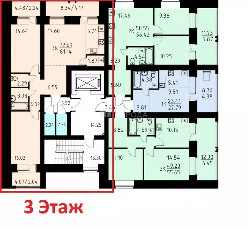 3-к кв. Томская область, Томский район, д. Кисловка, Левобережный мкр ... - Фото 1