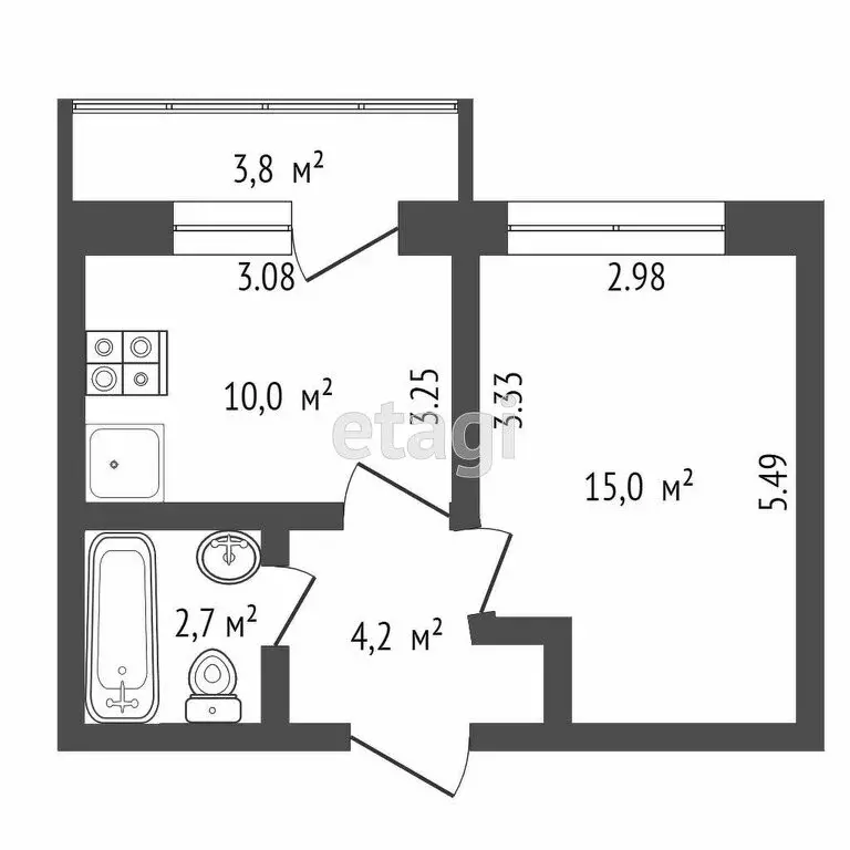 1-комнатная квартира: Ижевск, Дарьинская улица, 3 (35.3 м) - Фото 1