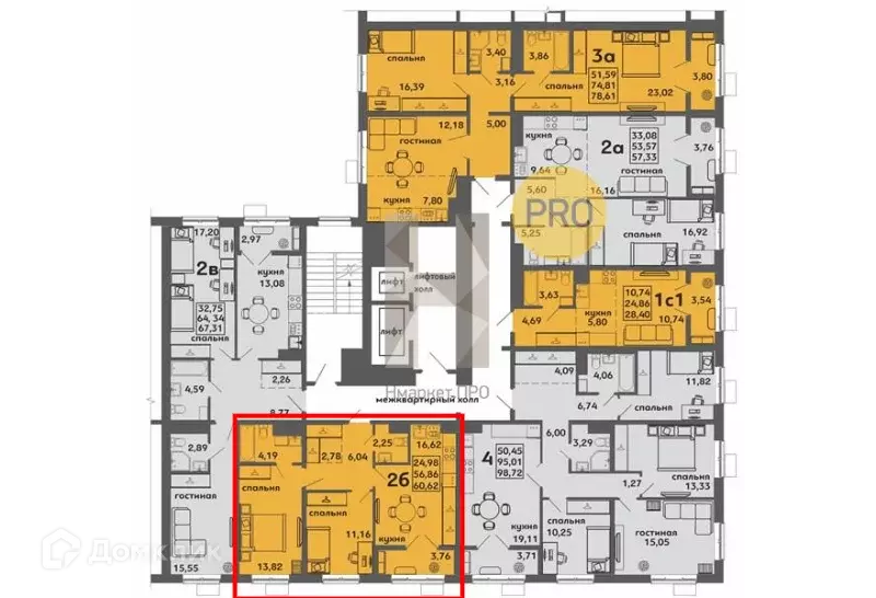 Продаётся 2-к квартира, 60.62 м - Фото 1