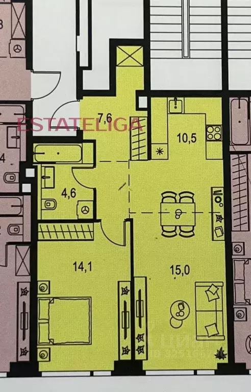 2-к кв. Москва Озерная ул., 1к2/5 (51.6 м) - Фото 2