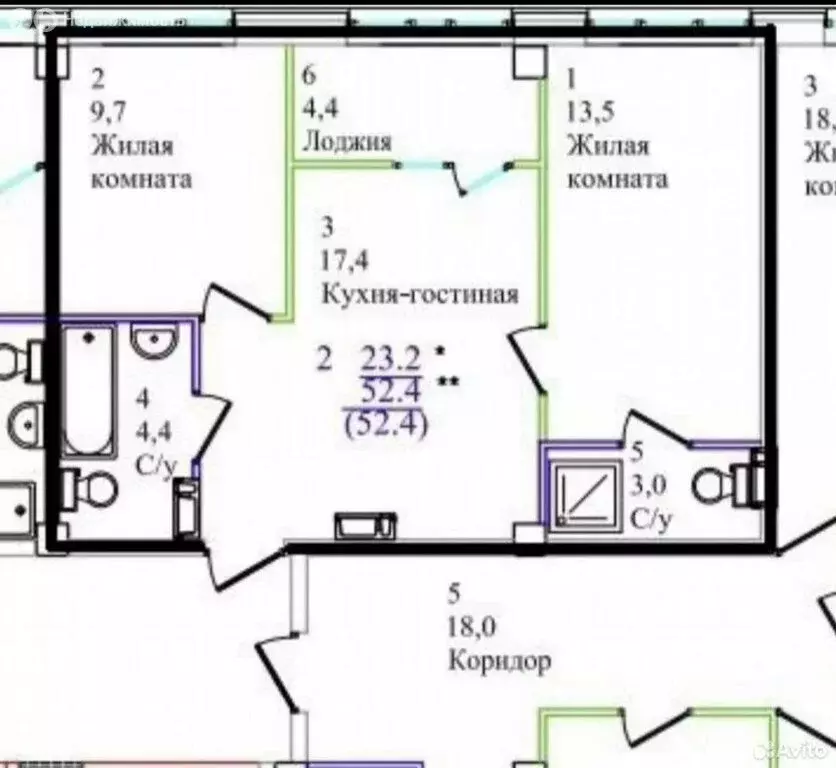 2-комнатная квартира: Курган, жилой район Заозёрный, микрорайон 6А, ... - Фото 2