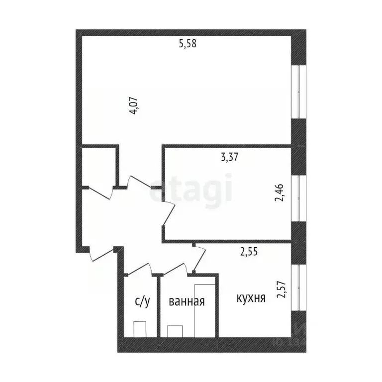 2-к кв. Белгородская область, Белгород ул. Костюкова, 36б (60.0 м) - Фото 1