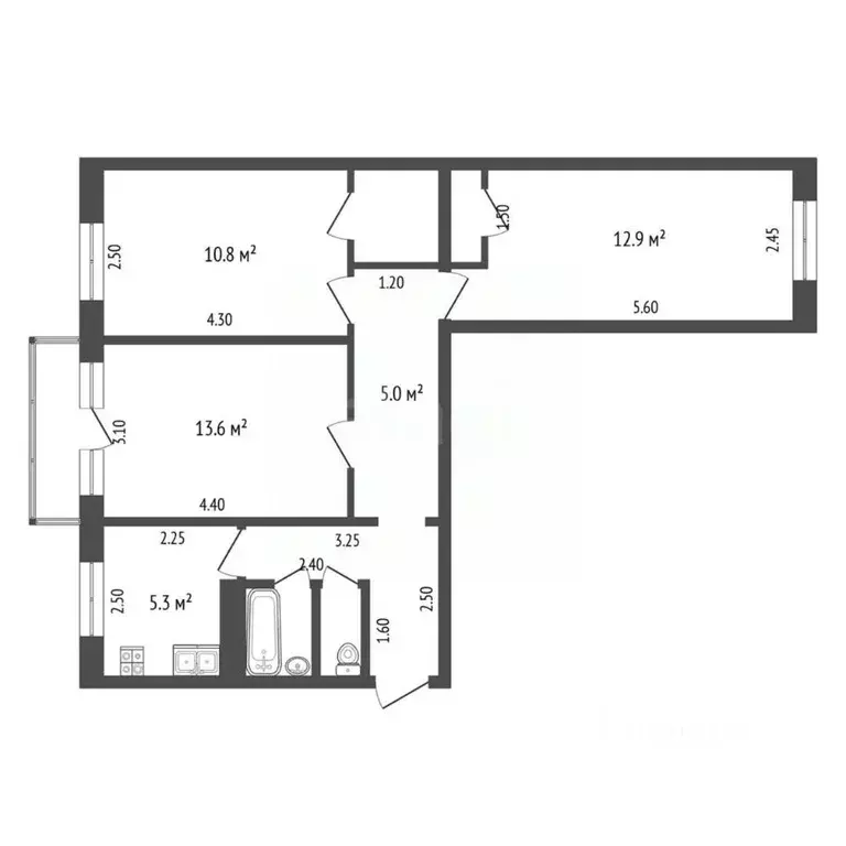 3-к кв. Орловская область, Орел Комсомольская ул., 328 (58.2 м) - Фото 1