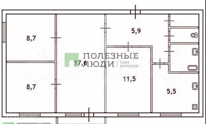 4-к. квартира, 65 м, 5/5 эт. - Фото 0