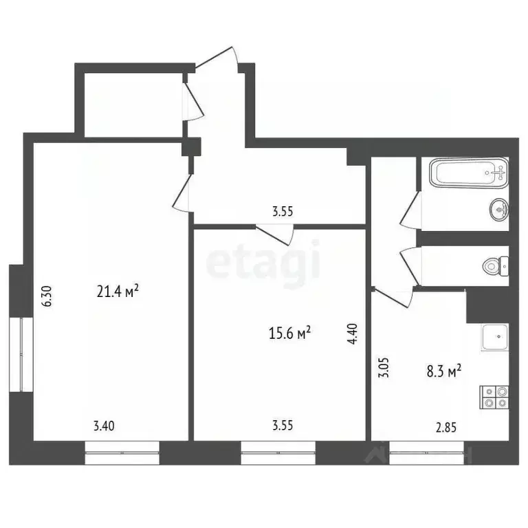 2-к кв. Москва 6-я Кожуховская ул., 24 (63.3 м) - Фото 1
