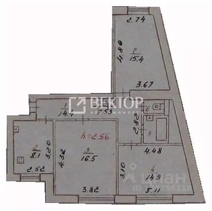 3-к кв. Костромская область, Кострома Самоковская ул., 7 (73.5 м) - Фото 2