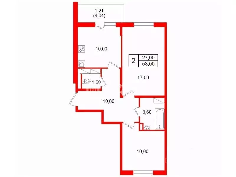 2-к кв. Санкт-Петербург просп. Ветеранов, 171к5 (53.0 м) - Фото 2