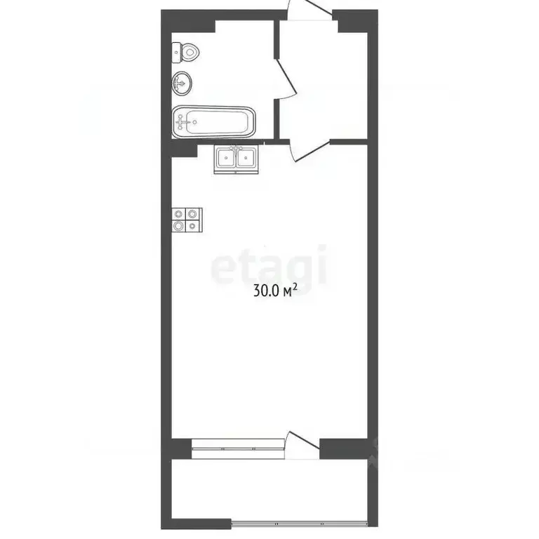 Студия Крым, Судак ул. Набережная, 75 (41.9 м) - Фото 2