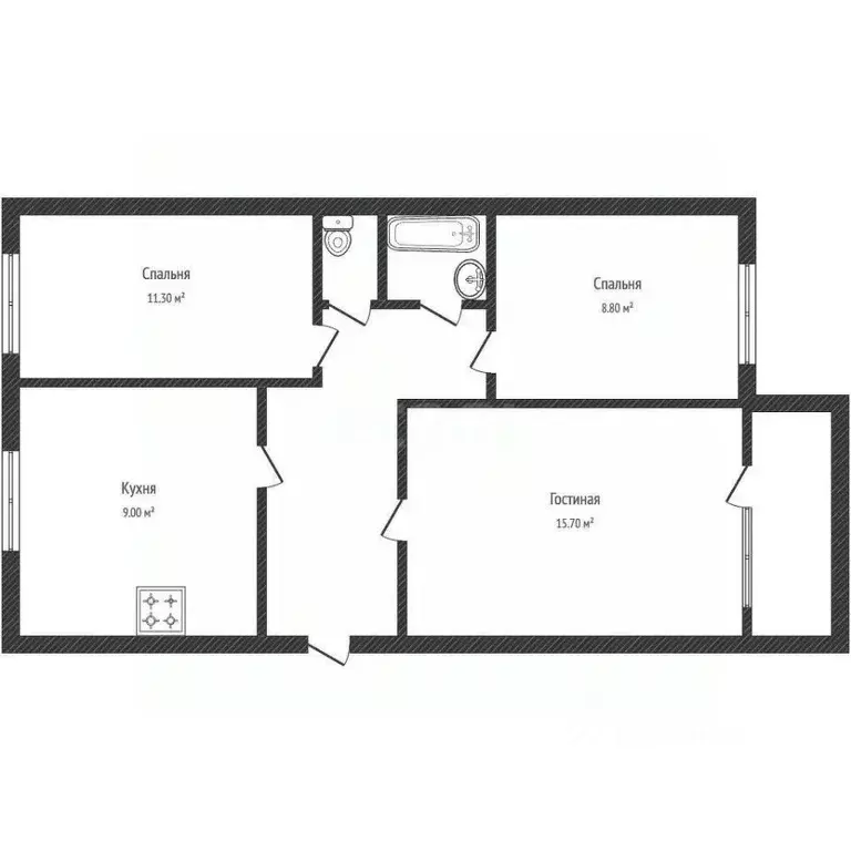 3-к кв. Башкортостан, Салават Ленинградская ул., 35 (59.6 м) - Фото 2