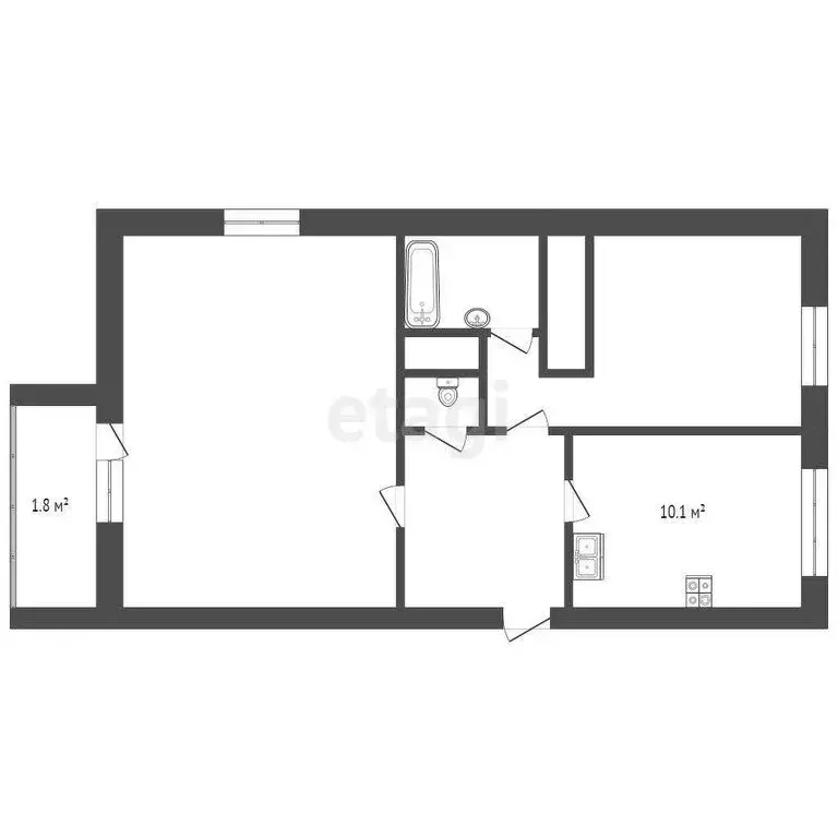 3-комнатная квартира: Ялуторовск, улица Свободы, 26 (60 м) - Фото 1