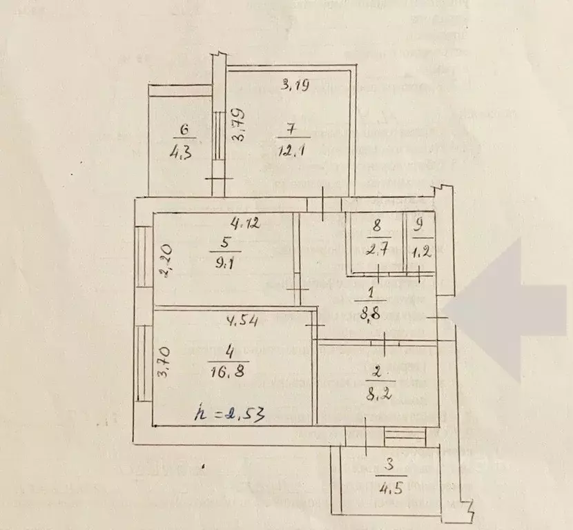 3-к кв. Севастополь ул. Молодых Строителей, 24А (64.0 м) - Фото 1