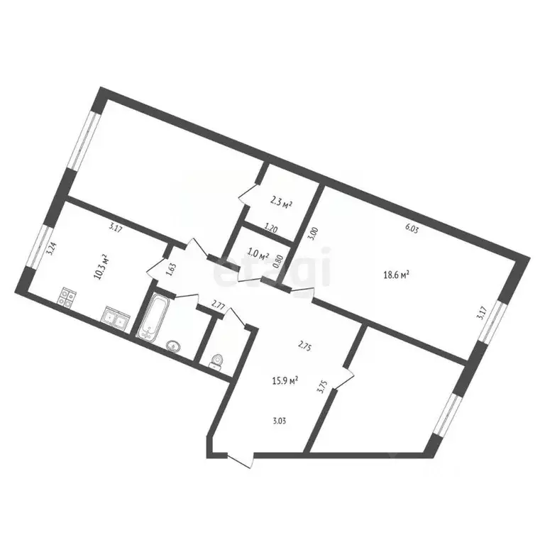 3-к кв. Ямало-Ненецкий АО, Новый Уренгой Юбилейный мкр, 5/4 (74.9 м) - Фото 1