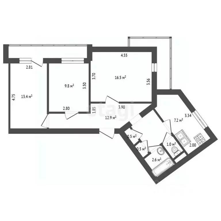 3-к кв. Санкт-Петербург Тихорецкий просп., 39 (64.4 м) - Фото 1