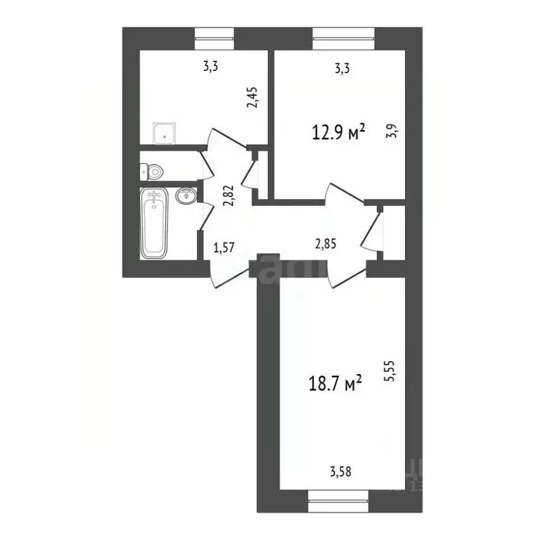 2-к кв. Иркутская область, Иркутский муниципальный округ, Маркова рп ... - Фото 2
