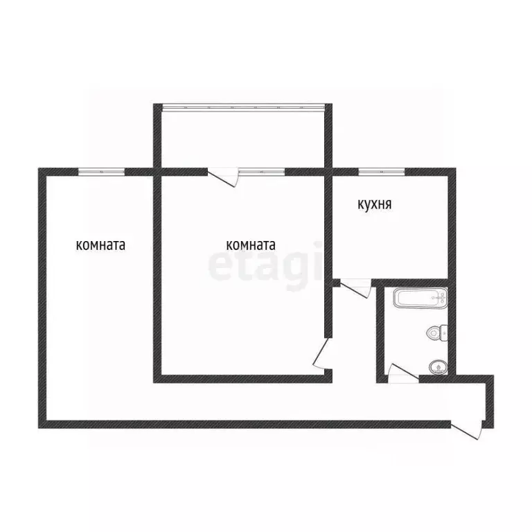 2-к кв. Белгородская область, Белгород Парковая ул., 3А (45.0 м) - Фото 1