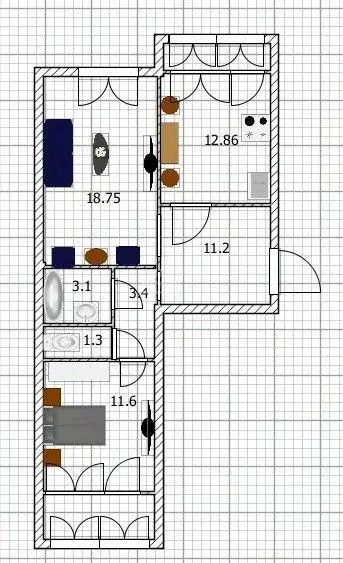 2-к кв. Ульяновская область, Ульяновск ул. Архитектора Шодэ, 6 (62.3 ... - Фото 2