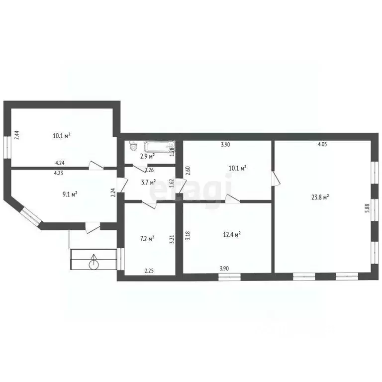 Дом в Челябинская область, Троицк ул. Имени С.И. Денисова, 15 (79 м) - Фото 2