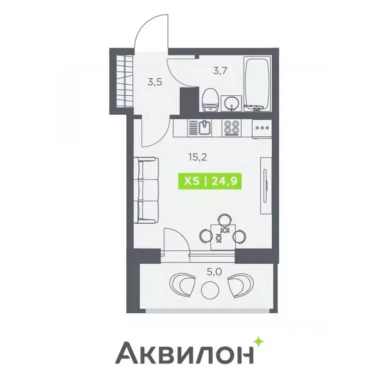 Студия Санкт-Петербург бул. Головнина, 4 (24.9 м) - Фото 1