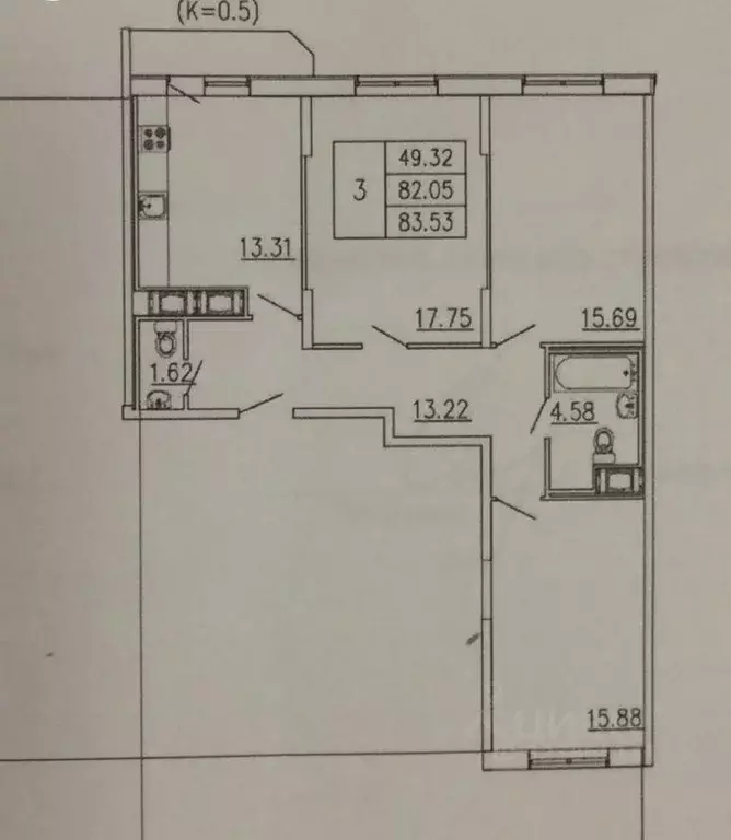 3-к кв. Ленинградская область, Мурино Всеволожский район, бул. ... - Фото 2