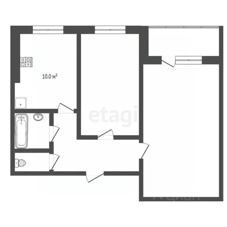 2-к кв. Ростовская область, Ростов-на-Дону ул. Миронова, 2г (69.0 м) - Фото 2