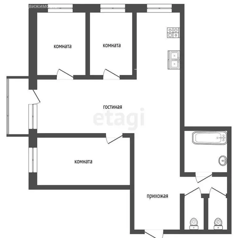 4-комнатная квартира: Саранск, улица Ульянова, 20Ак1 (75 м) - Фото 0