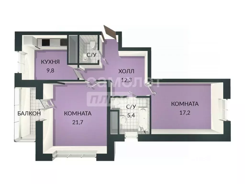 2-к кв. Московская область, Мытищи ул. Комарова, 4 (68.5 м) - Фото 1