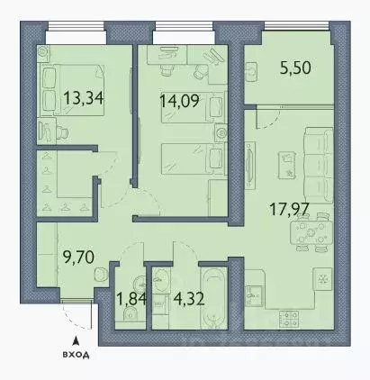 2-к кв. Брянская область, Брянский район, пос. Мичуринский, ... - Фото 1