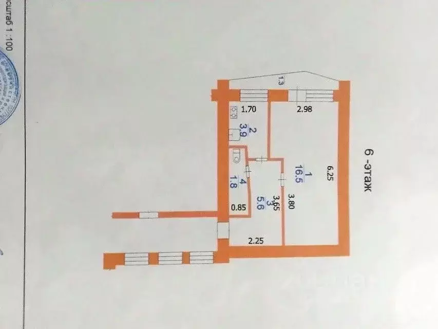1-к кв. Мордовия, Саранск ул. Веселовского, 43 (27.8 м) - Фото 2