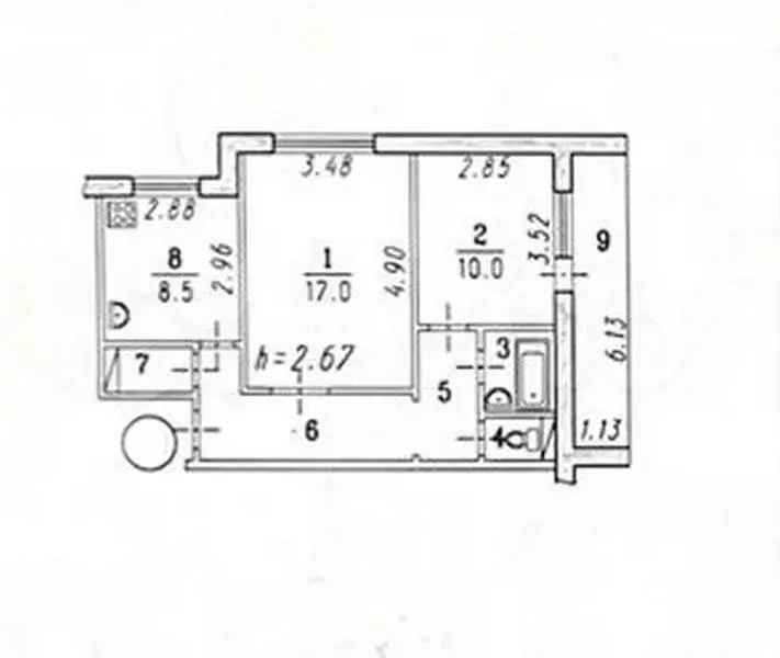 2-к. квартира, 51,1 м, 7/9 эт. - Фото 0