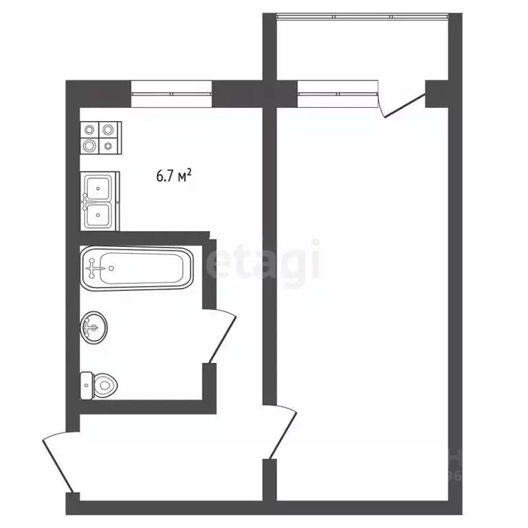 1-к кв. Челябинская область, Челябинск пос. Новосинеглазово, Советская ... - Фото 2