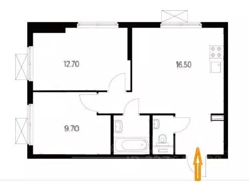 2-к кв. Москва 1-й Грайвороновский проезд, 3Ак3 (52.0 м) - Фото 2