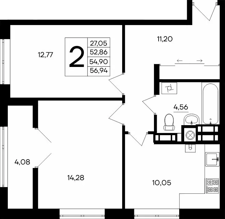 2-комнатная квартира: Евпатория, ЖК Сезоны (56.94 м) - Фото 1