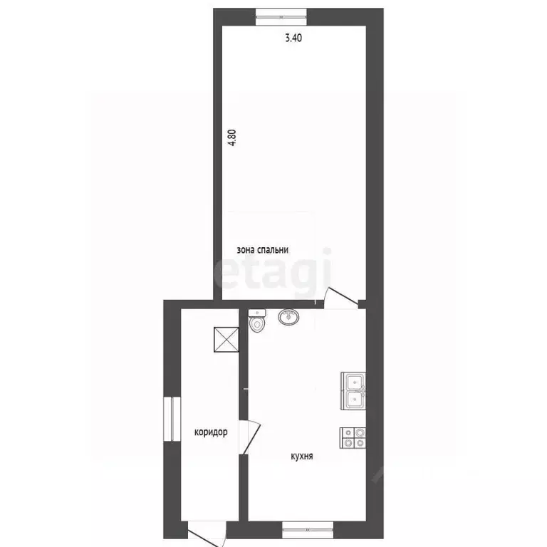 1-к кв. Ульяновская область, Чердаклы рп ул. Комсомольская, 21 (38.9 ... - Фото 1