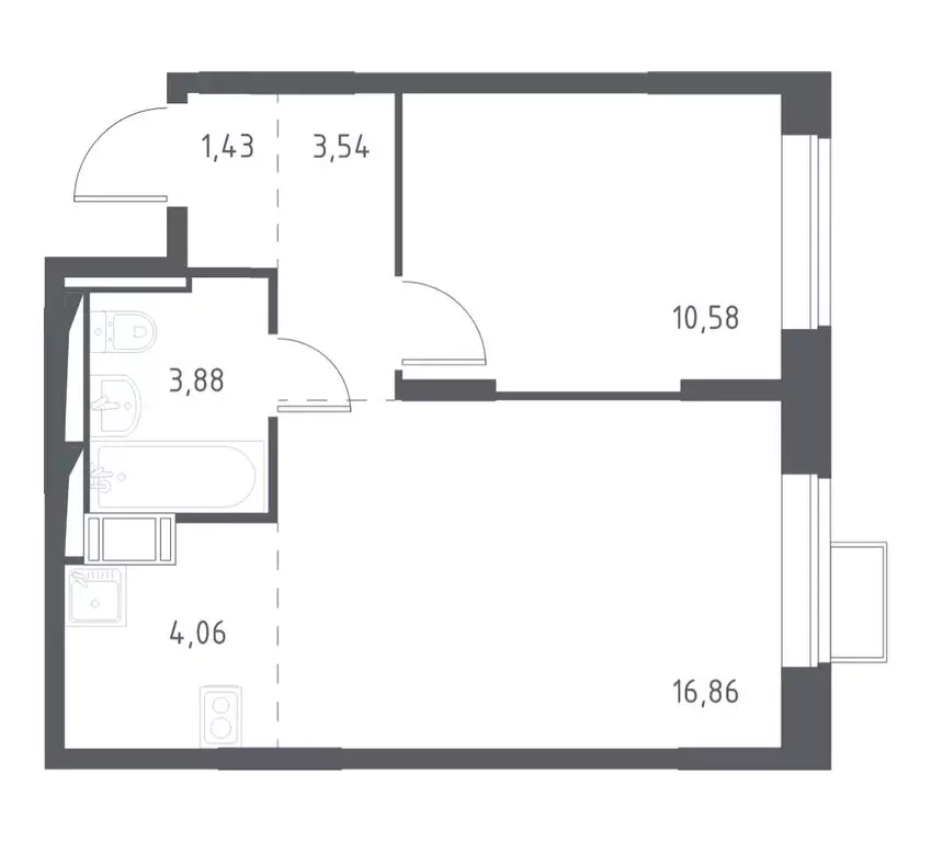 1-комнатная квартира: посёлок городского типа Мисайлово, микрорайон ... - Фото 1