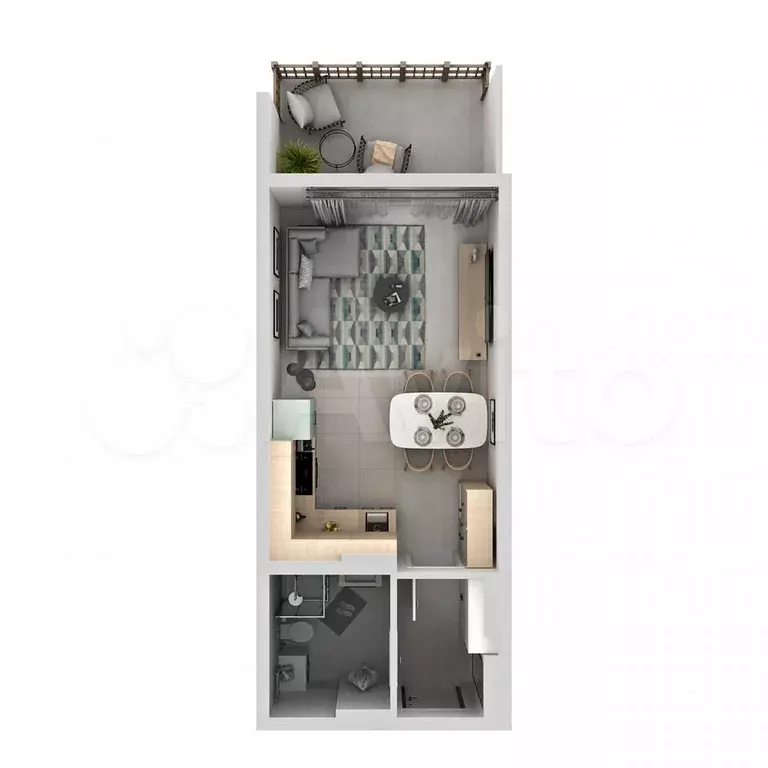 1-к. квартира, 30 м, 7/16 эт. - Фото 1