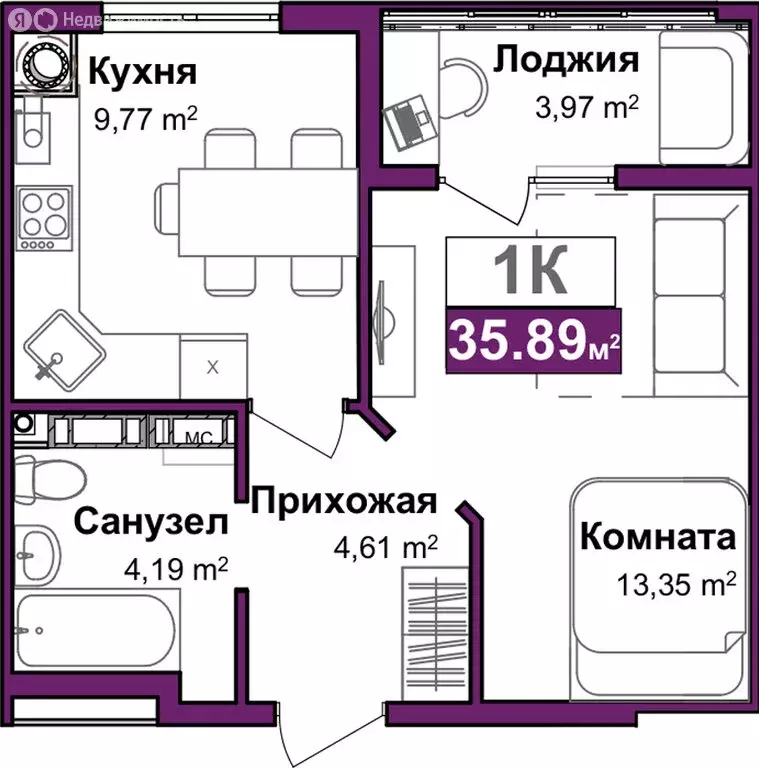 1-комнатная квартира: Симферополь, улица Батурина, 147 (32.1 м) - Фото 0