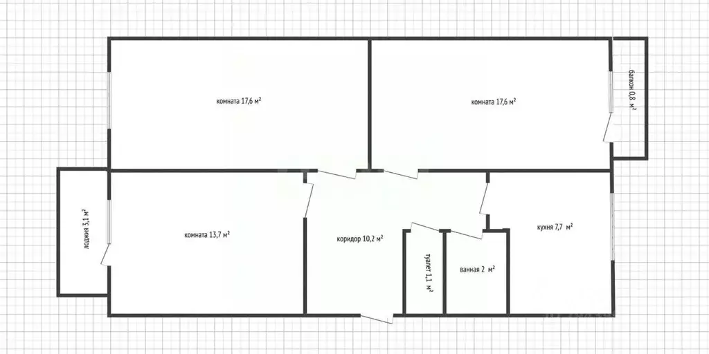 3-к кв. Адыгея, Майкоп ул. 12 Марта, 134К2 (69.9 м) - Фото 2