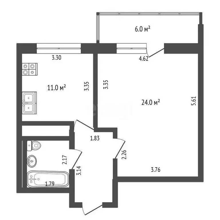 1-комнатная квартира: Москва, Коровинское шоссе, 29 (46.3 м) - Фото 0