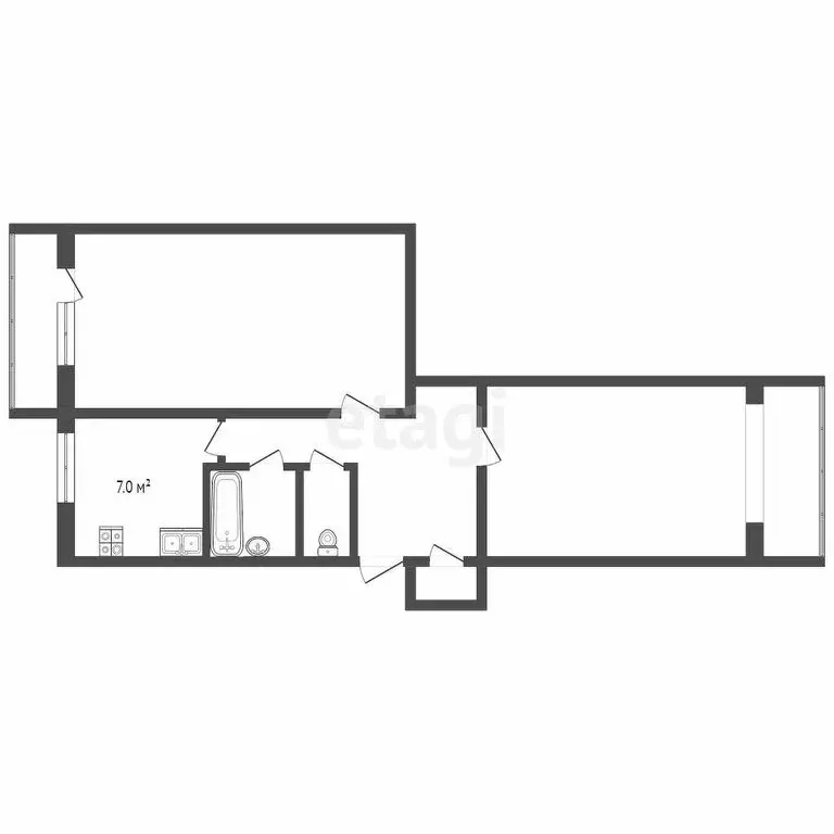 2-комнатная квартира: Симферополь, Кечкеметская улица, 101 (43.8 м) - Фото 1