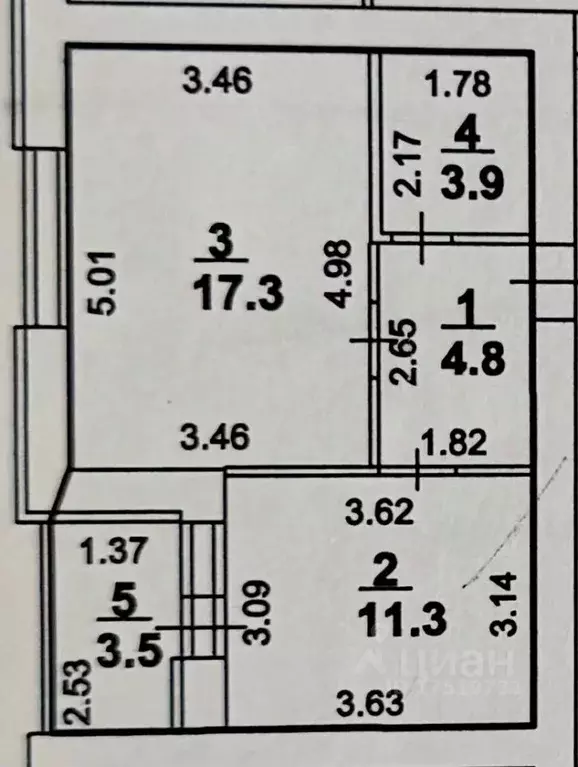 1-к кв. Башкортостан, Стерлитамак ул. Артема, 64 (37.0 м) - Фото 2