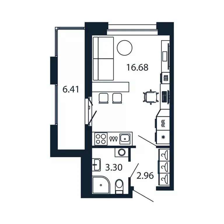 Квартира-студия: Новоселье, Центральная улица, 30к2 (22.7 м) - Фото 1