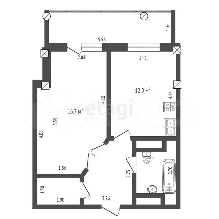 Квартира-студия, 40,2 м, 10/13 эт. - Фото 0