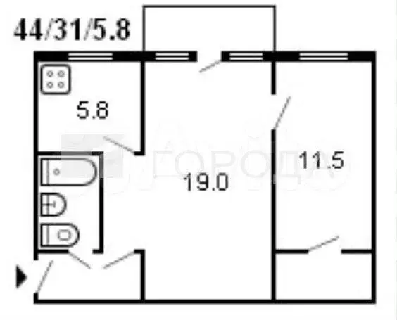 2-к. квартира, 41 м, 3/5 эт. - Фото 0